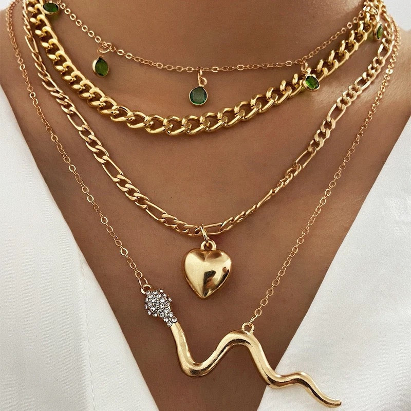 4 piece chain necklace set