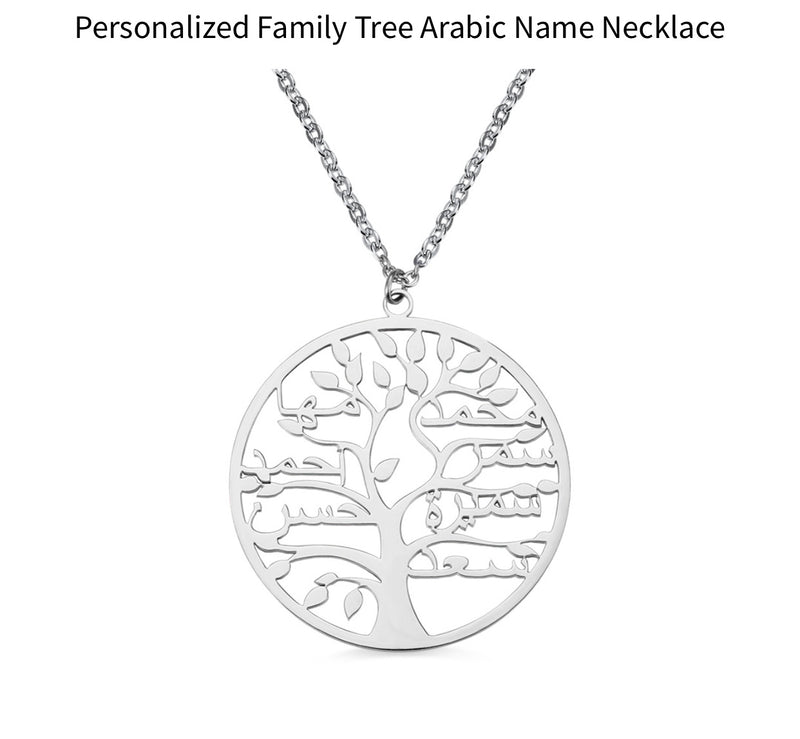 Tree of life family name necklace