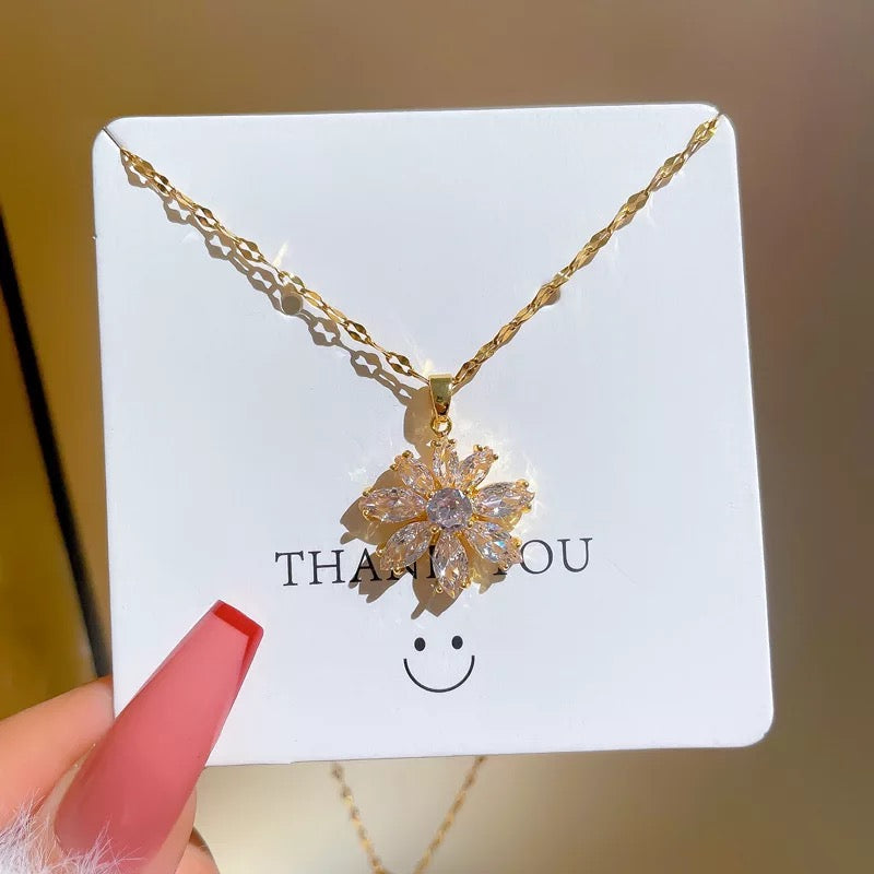 Crystal flower necklace