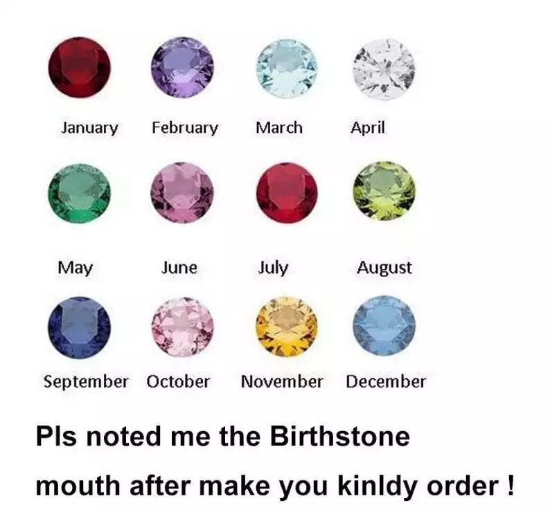 Name necklace with choice of birthstone