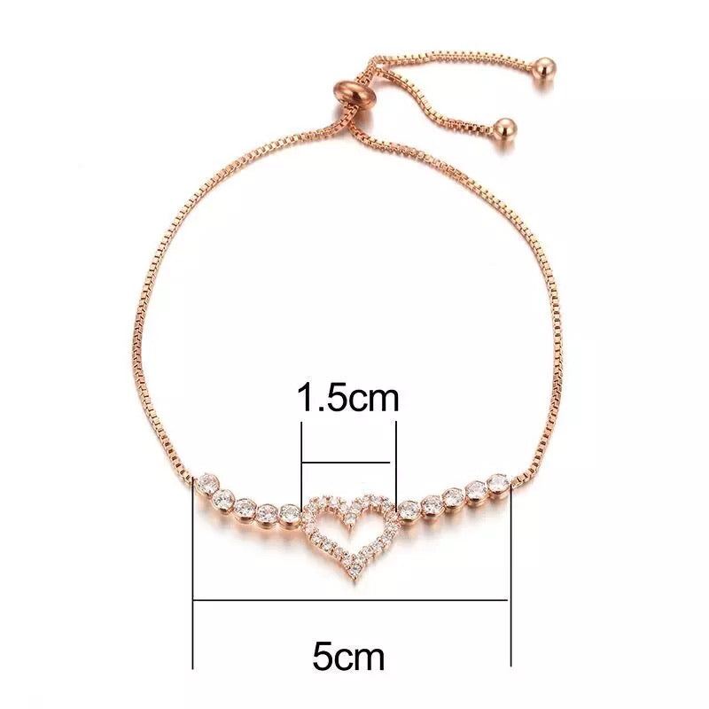 Iced heart bracelet